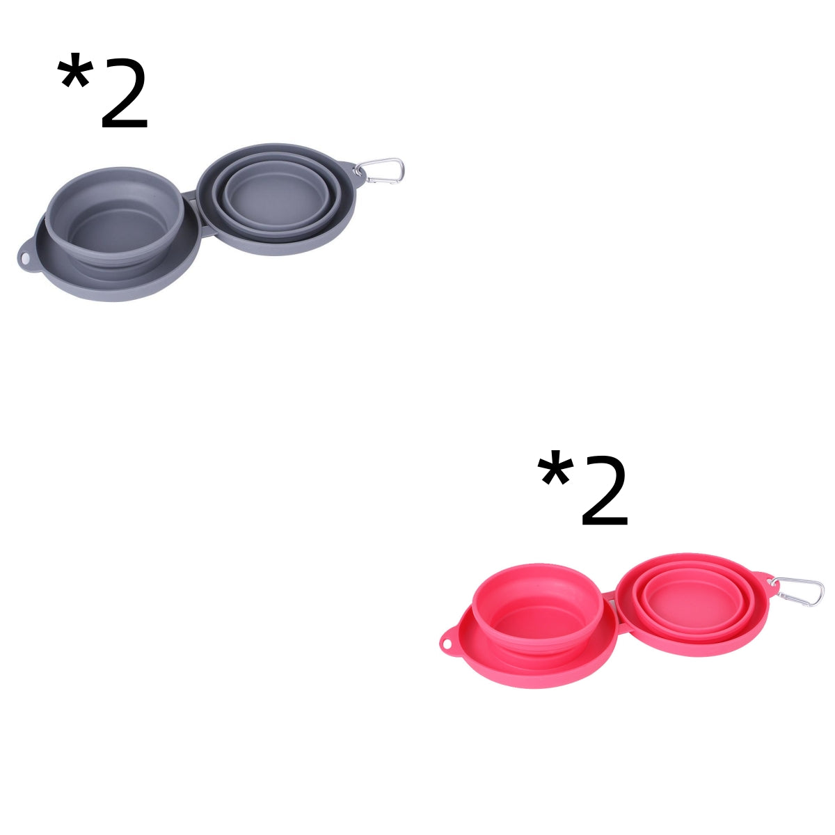 foldable double bowl pet feeding