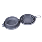foldable double bowl pet feeding