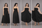 Women’s Premium Black Full Length Maxi Dress
