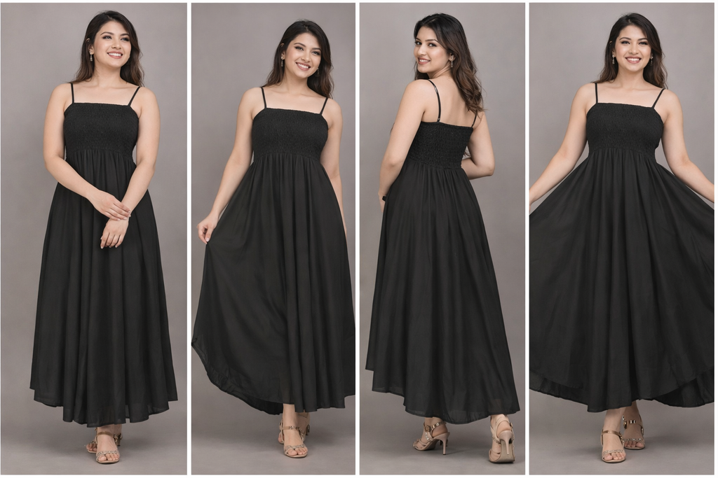 Women’s Premium Black Full Length Maxi Dress