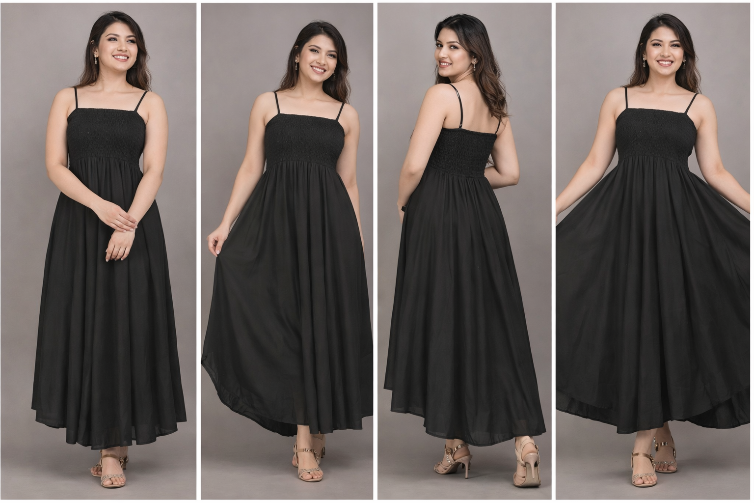 Women’s Premium Black Full Length Maxi Dress