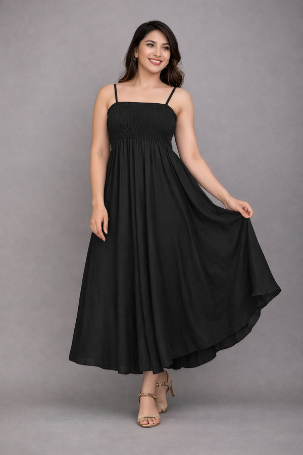 Women’s Premium Black Full Length Maxi Dress
