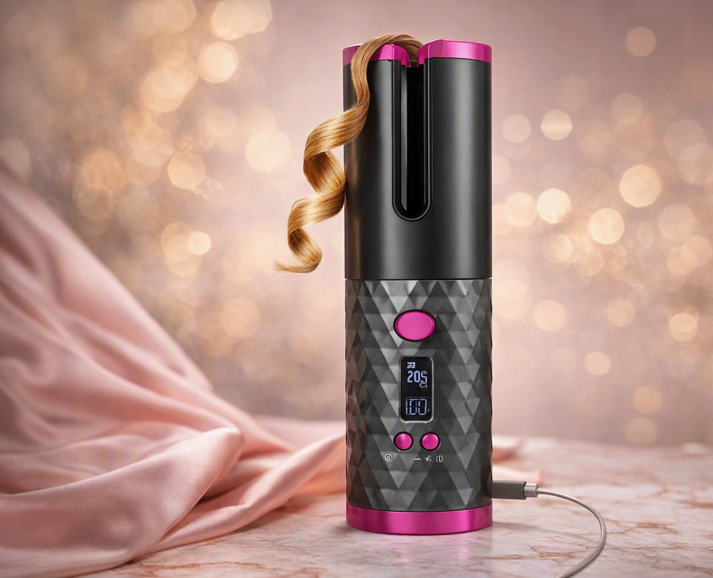 Hair Curler LCD Cordless Auto Rotating Waver Curling Iron Ceramic Wireless USA